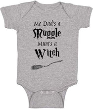 Load image into Gallery viewer, Me Dad's A Mug Mum's A Witch Funny Baby Cute Wizard Bodysuit