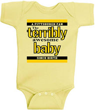 Load image into Gallery viewer, Pittsburgh Terribly Awesome Baby Funny Parody Steeler One Piece