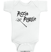 Load image into Gallery viewer, Accio Auntie Cute Baby One Piece Funny Infant Wizard Romper Bodysuit
