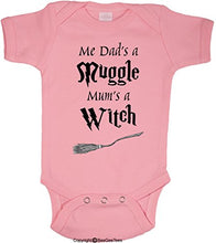 Load image into Gallery viewer, Me Dad's A Mug Mum's A Witch Funny Baby Cute Wizard Bodysuit