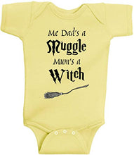 Load image into Gallery viewer, Me Dad's A Mug Mum's A Witch Funny Baby Cute Wizard Bodysuit