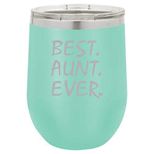 Load image into Gallery viewer, Fun Wine Tumbler Best Aunt Ever Heart Laser Engraved Insulated Unbreakable Stemless Cup With Lid Multiple Colors
