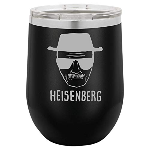 Funny Wine Tumbler Heisenberg Bad Walter White Jesse Laser Engraved Insulated Unbreakable Stemless Cup With Lid