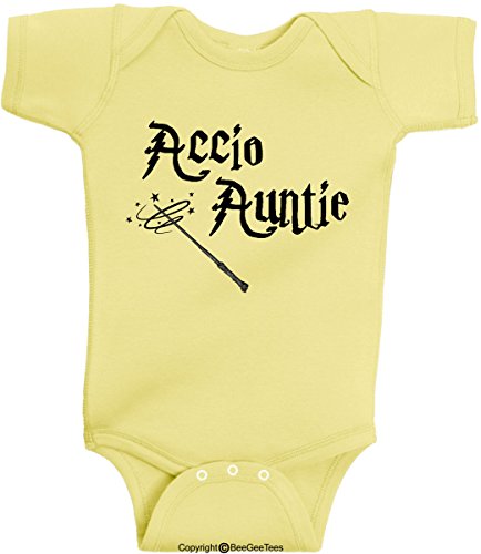 Accio Auntie Cute Baby One Piece Funny Infant Wizard Romper Bodysuit