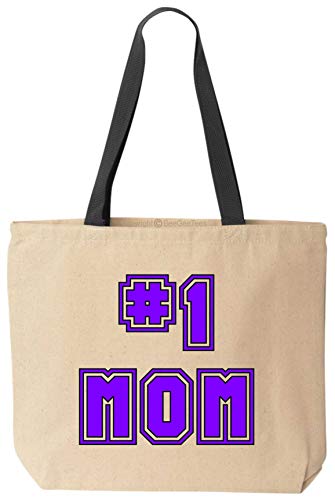 # 1 Mom Reusable Grocery Shopping Bag School Office Canvas Tote Mothers Bag